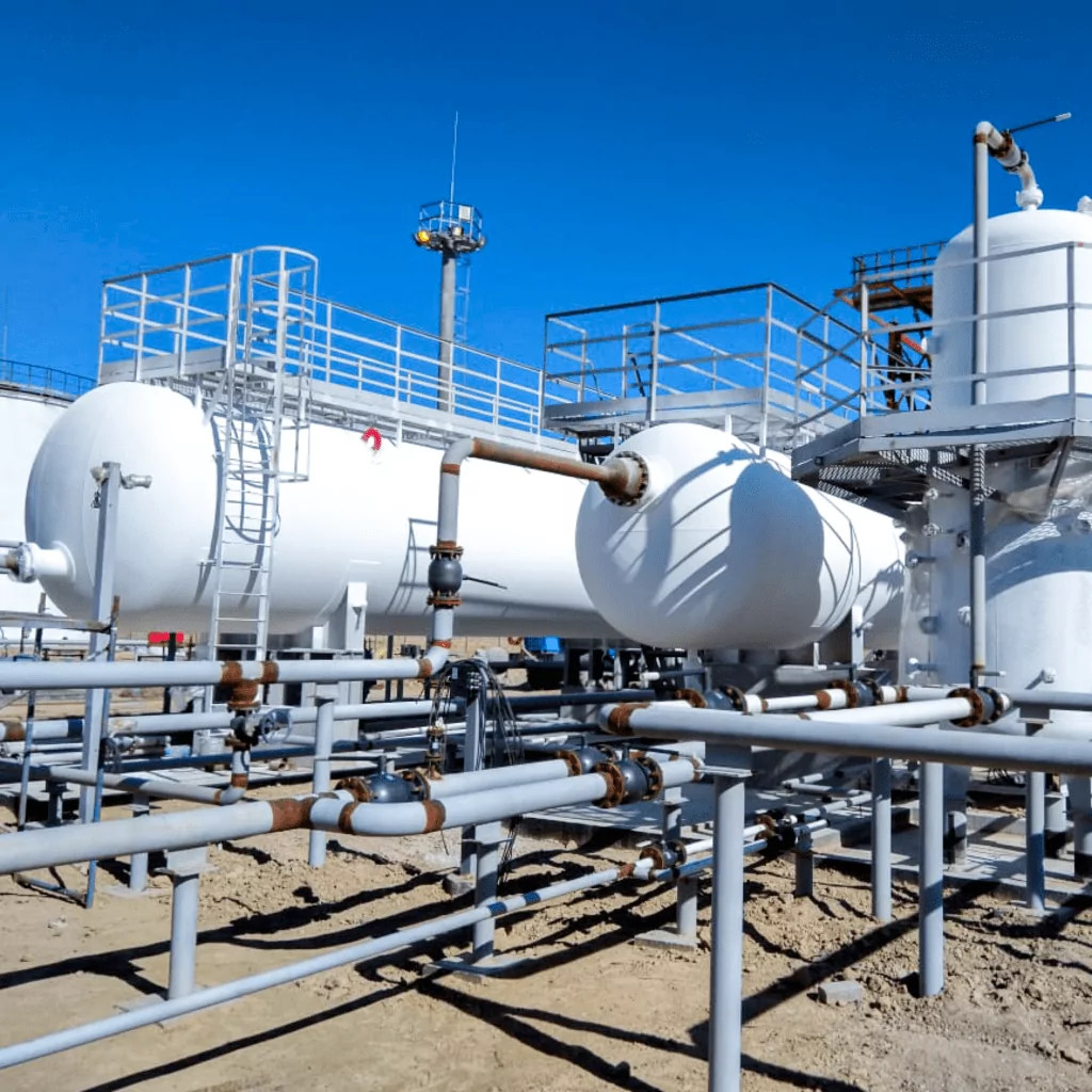 Industrial fuel storage facility with insulation coating